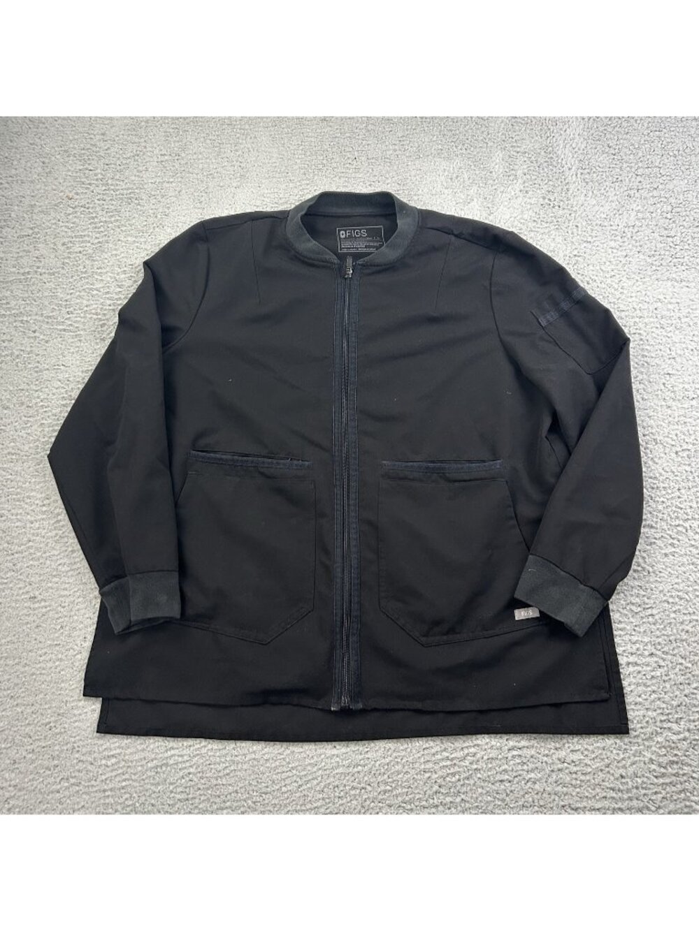 FIGS Technical Collection Womens Bellery Scrub Lab Jacket Black Full Zip XL - Picture 1 of 6